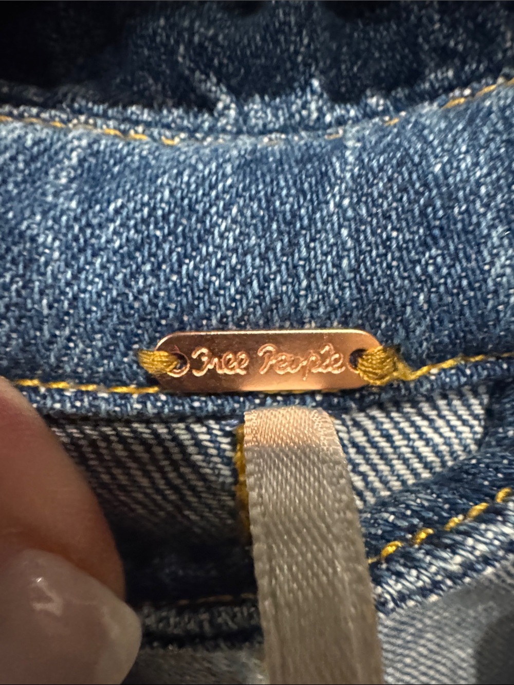 Free People Faded Blue Distressed Denim Jacket XS - Picture 3 of 9